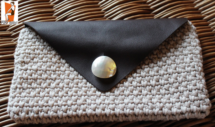 Tuto crochet: pochette cuir